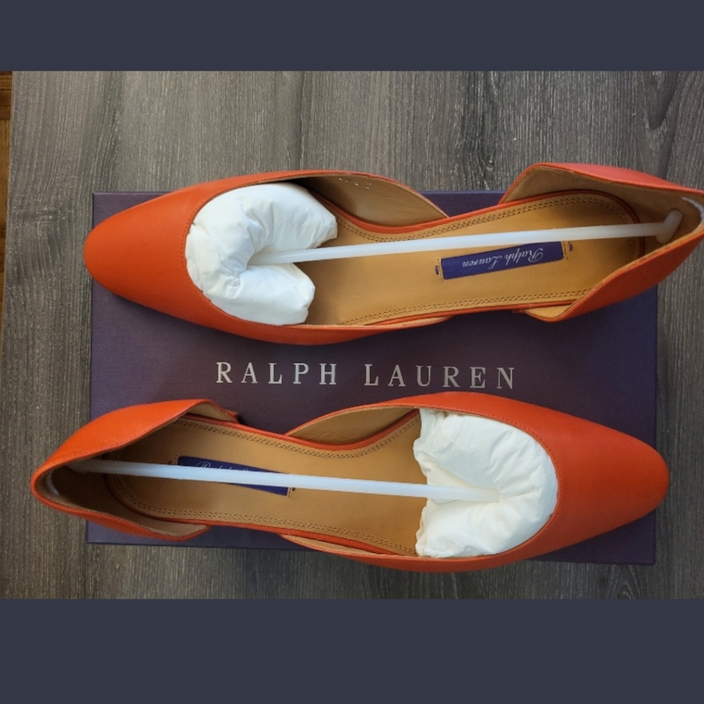 New Ralph Lauren Women's Flat Shoes Size 39.5 B Orange Colour